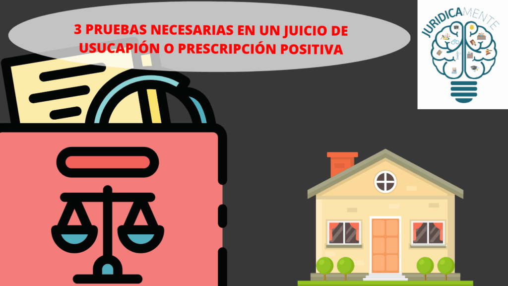 PRUEBAS NECESARIAS EN UN JUICIO DE USUCAPIÓN O PRESCRIPCIÓN POSITIVA